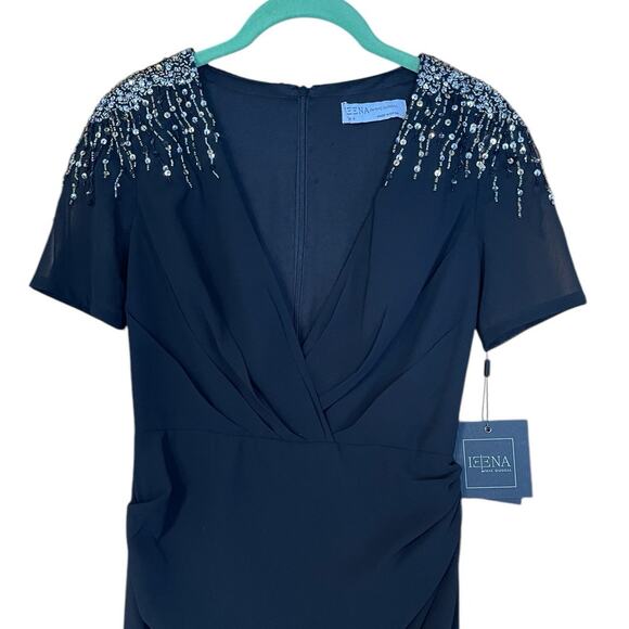 Mac Duggal Black Sequined Embellished Shoulder Evening Gown Style 55704 Sz 2 NWT - Picture 5 of 12